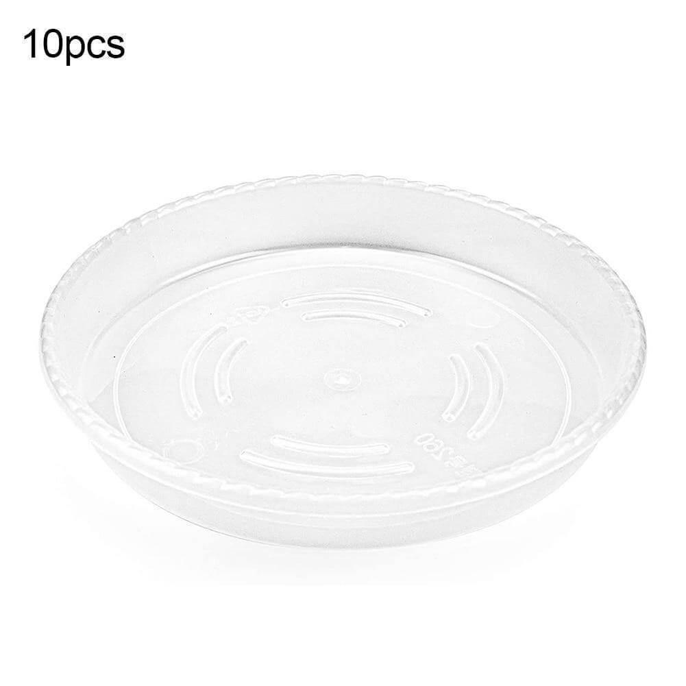 10-Piece Clear Plastic Planter Saucer Set