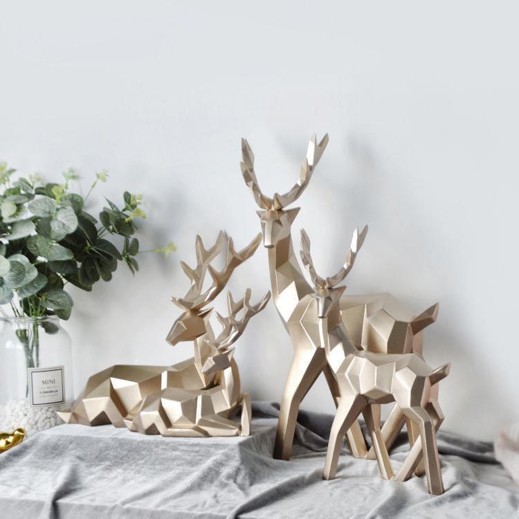 Reindeer Scandinavian Sculpture Set of 2