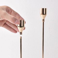 3-Piece Gold Taper Candle Stick Holder Set