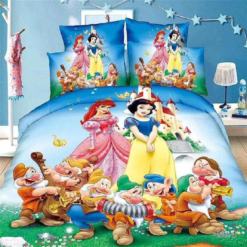 Disney Rapunzel Cinderella Princess Kids Girls Bedding Set Duvet Cover