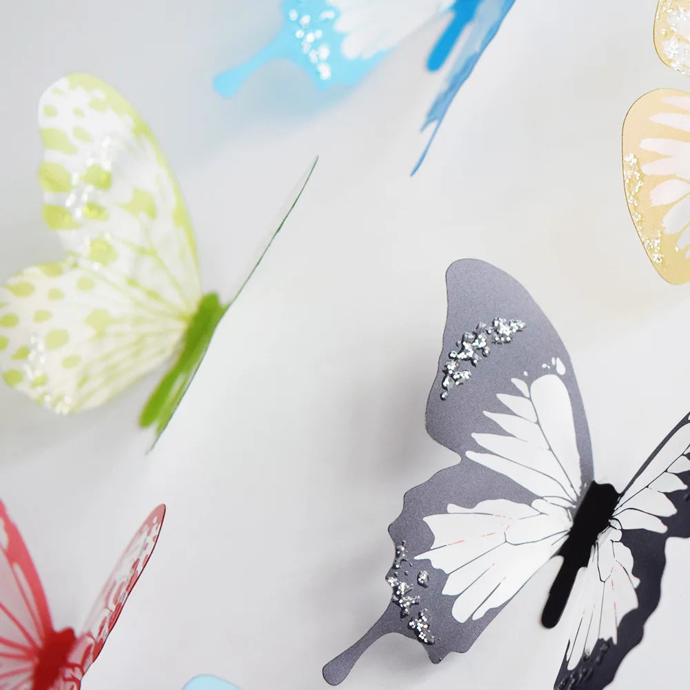 18pcs/lot 3d Effect Crystal Butterflies Wall Sticker Beautiful Butterfly for Kids Room Wall Decals Home Decoration on The Wall