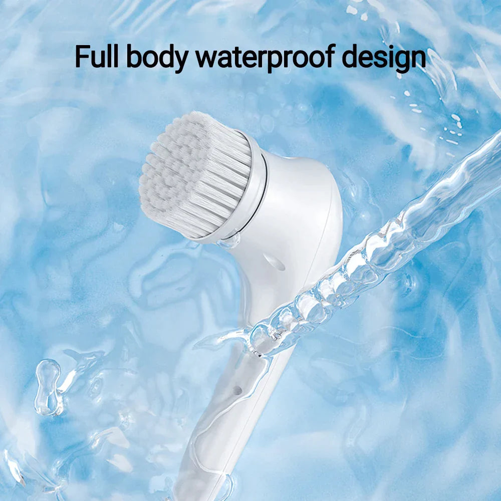 Electric Spin Scrubber Shower Bathroom Kitchen Cleaning Brush with 5 Brush Heads Handheld Cordless Portable Cleaning Tools