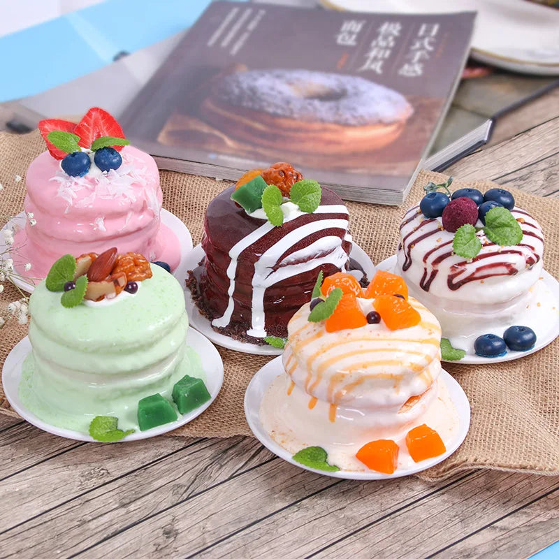 1PC Artificial Fruit Cake Biscuit Fake Food Decoration Photography Pro Food Simulation Cake Model Tea Table Decoration FCYY-MIX2
