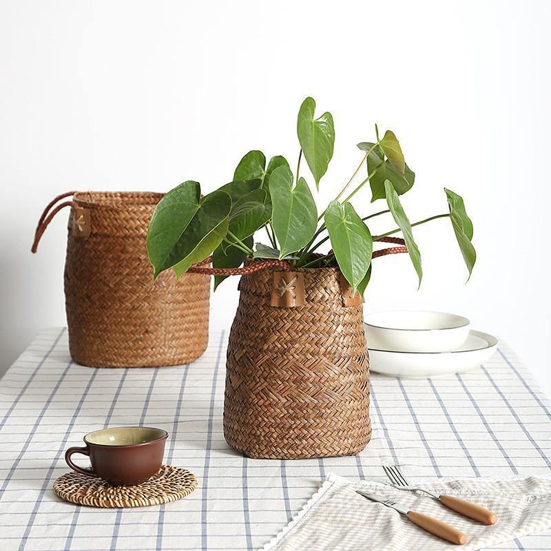 Woven Storage Baskets with Handles