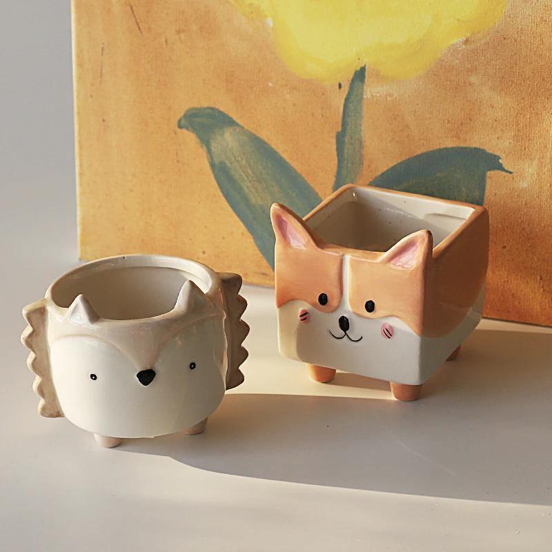 Boxy Animal Ceramic Succulent Planters