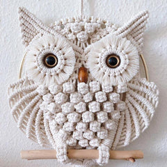 Handmade Owl Macrame Wall Hanging Tapestry