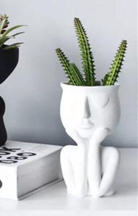 Cupping Face Resting Ceramic Planter