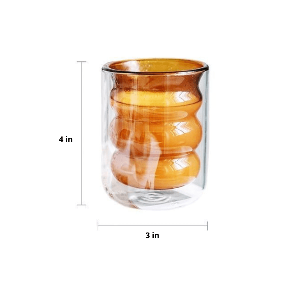 Double Wall Insulated Bubble Glass Cup