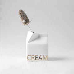 Cream Milk Vases white with Gold S | Sage & Sill