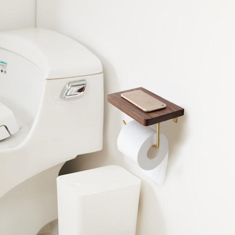 Multipurpose Wooden Toilet Roll Holder