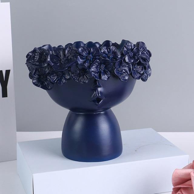 Colorful Flower Crown Vase Navy / Short | Sage & Sill
