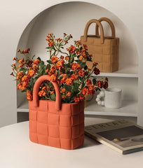 Garden Weave Basket Ceramic Vase
