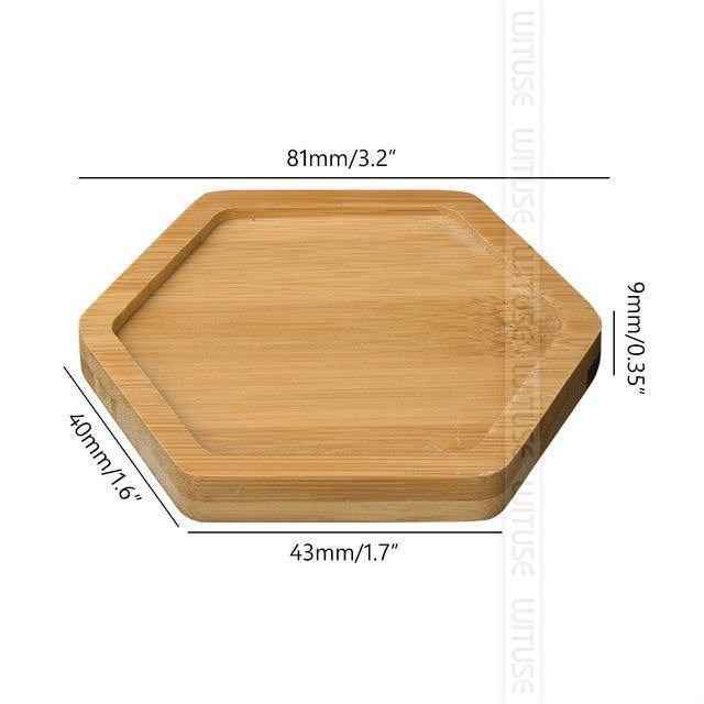 Natural Bamboo Planter Saucer Trays Hexagon / Medium | Sage & Sill