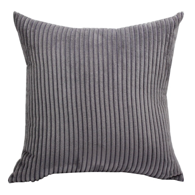 Supersoft Corduroy Cushion Cover Plain Striped