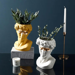 Ceramic David Bust Planter Vase Statue