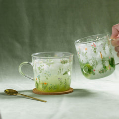 Flora Glass Mug + Cup