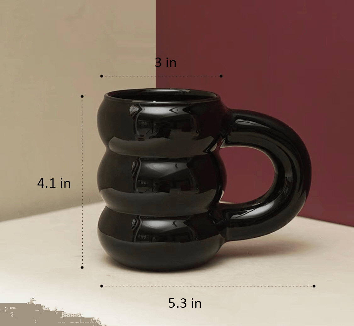 Chunko Thick Bubble Roll Ceramic Mug Black | Sage & Sill