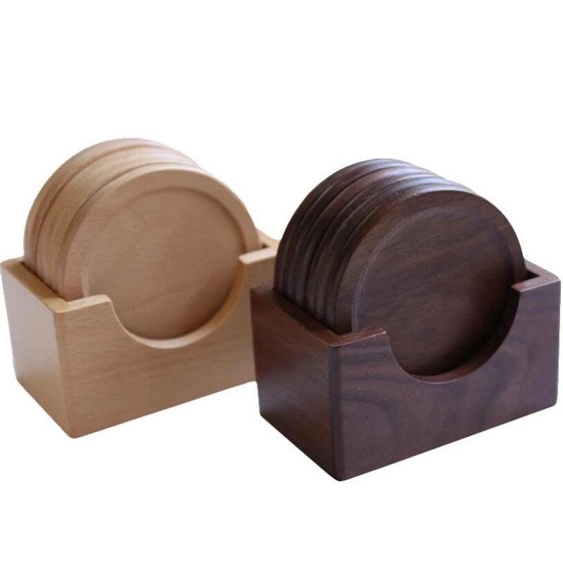 Pine Wood Coasters 6-Piece Set