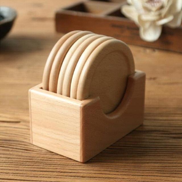 Pine Wood Coasters 6-Piece Set Wheat | Sage & Sill