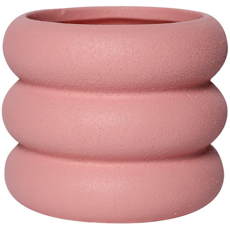 Round Rolls Ceramic Plant Pot