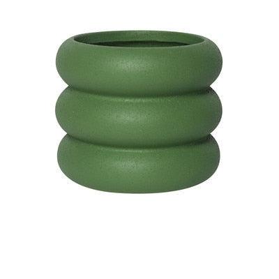 Round Rolls Ceramic Plant Pot ForestGreen / Small | Sage & Sill
