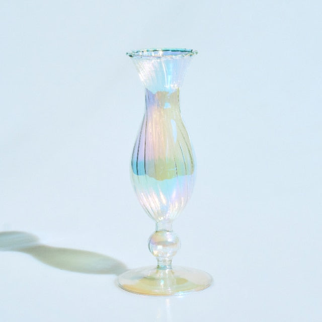 Handmade Colored Vintage Glass Candlestick Candle Holder