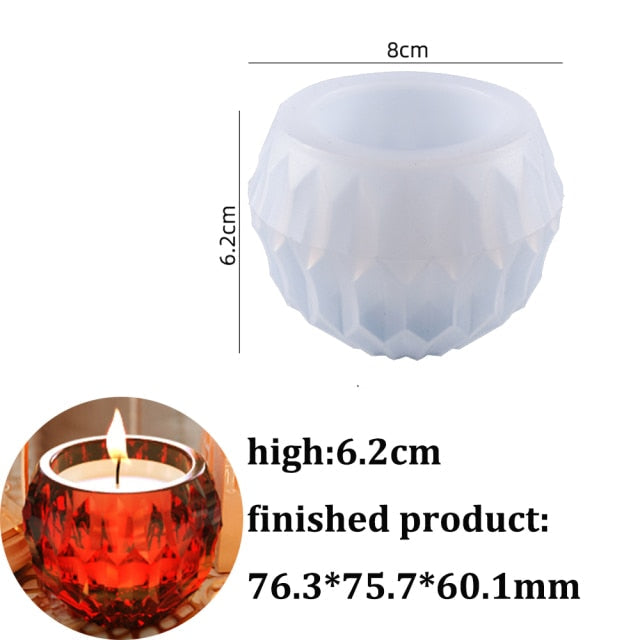 2021 DIY Resin Mold Candle Holder Silicone