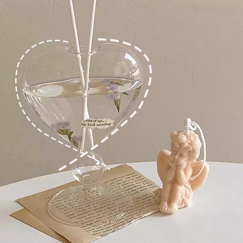 Cupid Glass Heart Vase