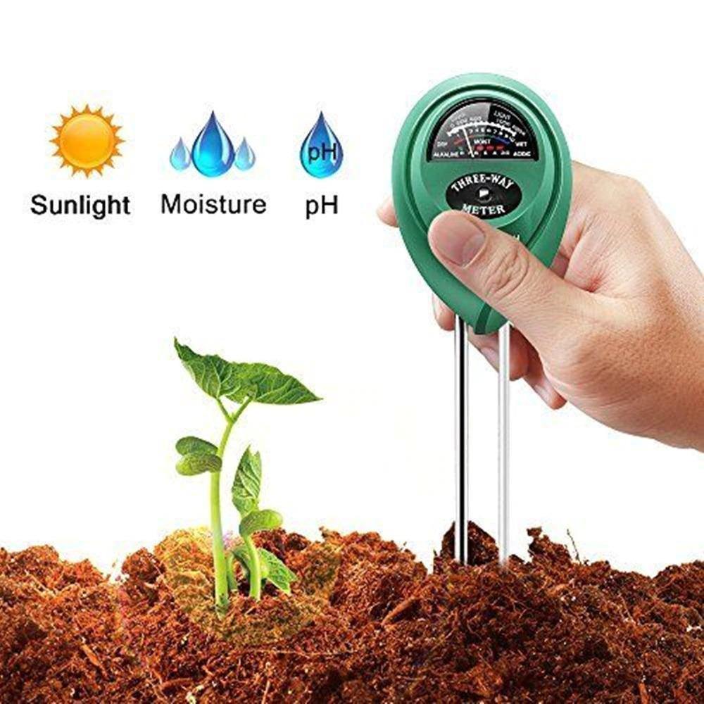 جهاز قياس رطوبة التربة والضوء ودرجة الحموضة 3 في 1 بدون بطارية