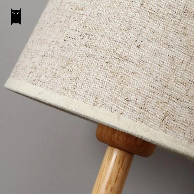 Wood Fabric Shade Table Lamp