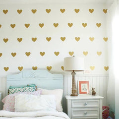 ملصقات ديكور لغرفة الأطفال البنات ملصقات حائط على شكل قلب ذهبي لغرفة الأطفال ملصقات جدارية لتزيين الغرفة ملصقات حائط للأطفال