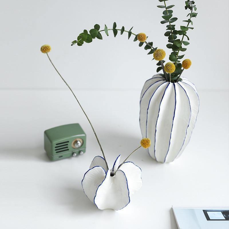 مجموعة مزهرية سيراميك مصنوعة يدويًا من ليليان
