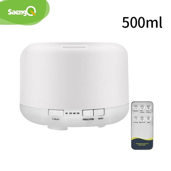 SaengQ الكهربائية ناشر رائحة الهواء المرطب 300 مللي 500 مللي 1000 مللي بالموجات فوق الصوتية صانع ضباب بارد مبيد LED زيت طبيعي الناشر