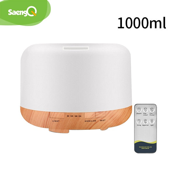 SaengQ الكهربائية ناشر رائحة الهواء المرطب 300 مللي 500 مللي 1000 مللي بالموجات فوق الصوتية صانع ضباب بارد مبيد LED زيت طبيعي الناشر